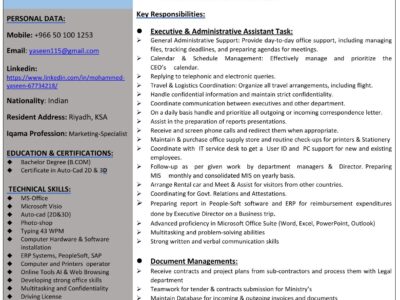 ADMINISTRATIVE ASSISTANT / OFFICE COORDINATOR / EXECUTIVE SECRETARY