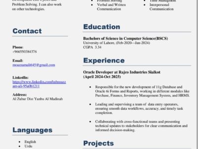 Oracle /ERP /SQL/PL SQL / S.E / HR /Admin