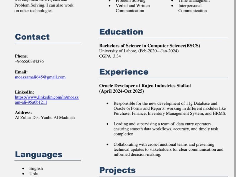 ERP/Oracle/S.E/Admin/HR/Management